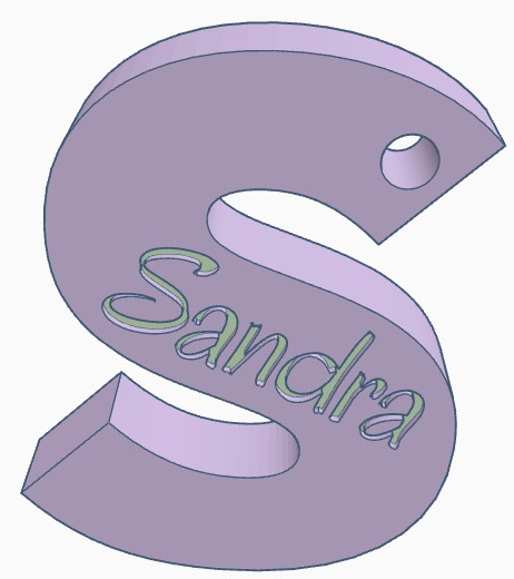 En este momento estás viendo Llavero inicial S de Sandra